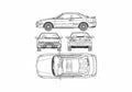 Blueprint Toyota Corolla Levin BZ G AE111) Coupe 1996 A4 Photo Print