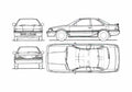 Blueprint Toyota Corolla Levin Coupe 1990 A4 Photo Print