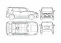Blueprint Toyota Corolla Rumion Wagon 2008 A4 Photo Print