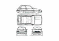 Blueprint Toyota Corolla V E80 Hatchback 1987 A4 Photo Print