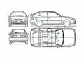 Blueprint Toyota Corolla VII E100 AE101 FX Hatchback 1992 A4 Photo Print