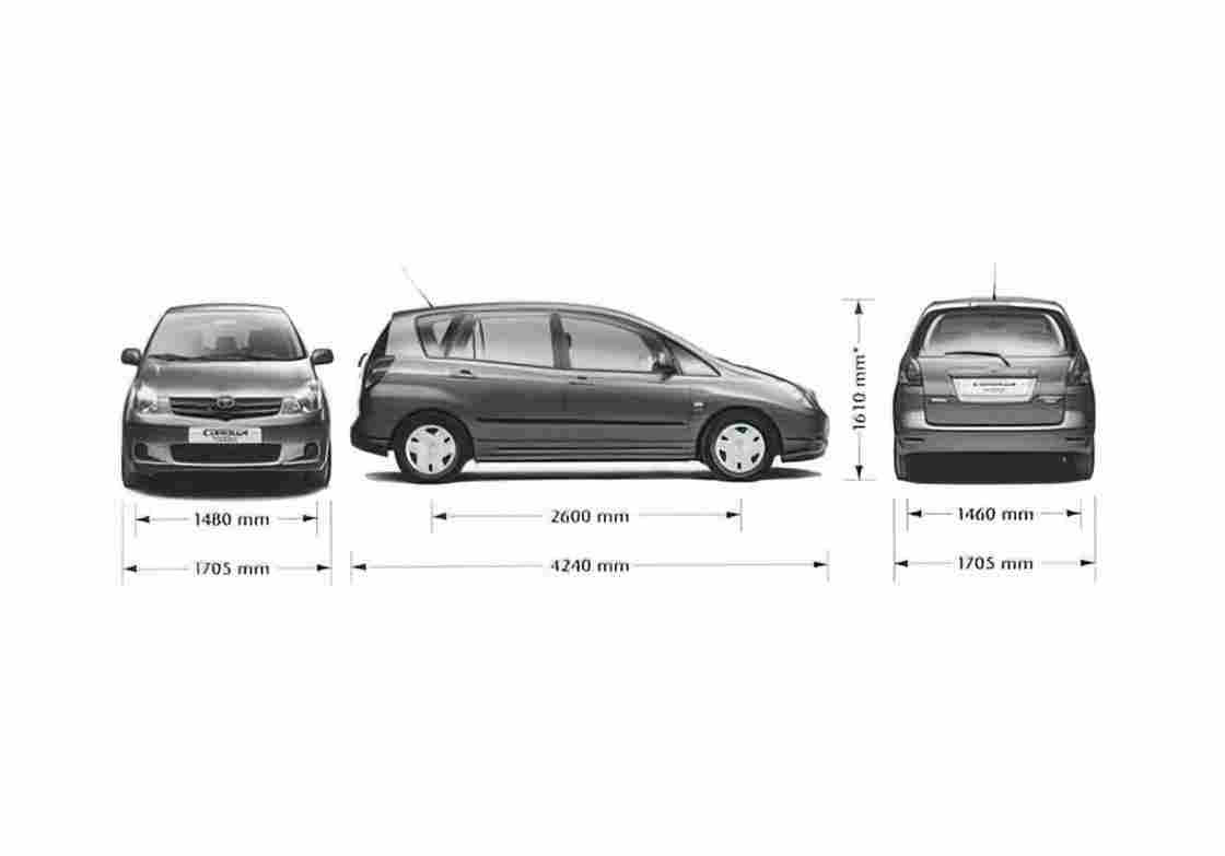 Blueprint Toyota Corolla Verso Hatchback 2000 A4 Photo Print