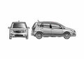 Blueprint Toyota Corolla Verso Minivan 2003 A4 Photo Print