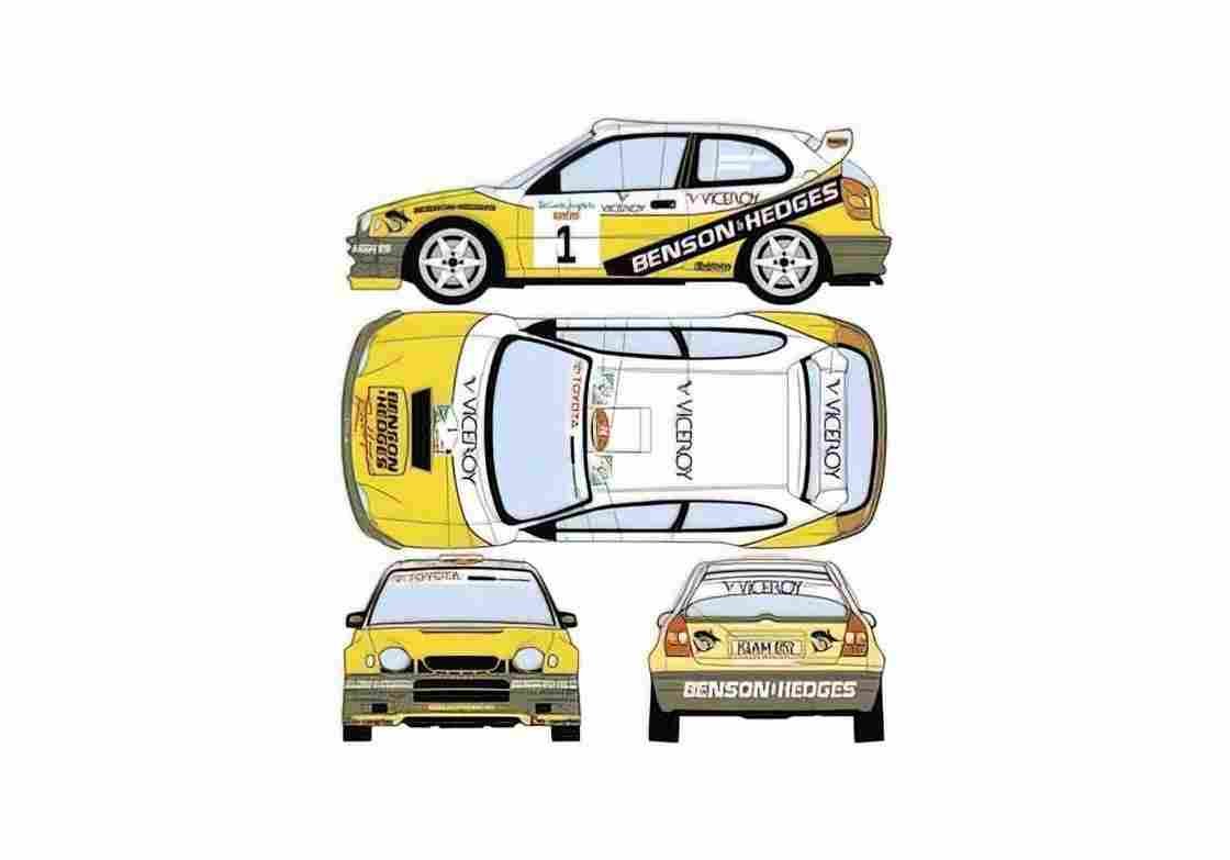 Blueprint Toyota Corolla WRC Hatchback 1998 A4 Photo Print