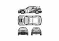 Blueprint Toyota Corolla WRC Hatchback 2001 A4 Photo Print