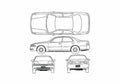 Blueprint Toyota Cresida V Tourer JZX90 Sedan 1992 A4 Photo Print
