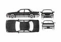 Blueprint Toyota Cresta 25G Sedan 1991 A4 Photo Print
