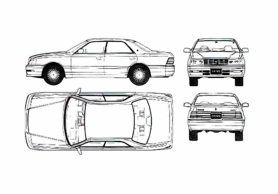 Blueprint Toyota Crown 30 Royal Saloon G Sedan 1930 A4 Photo Print