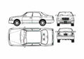 Blueprint Toyota Crown 30 Royal Saloon G4 Sedan 1980 A4 Photo Print