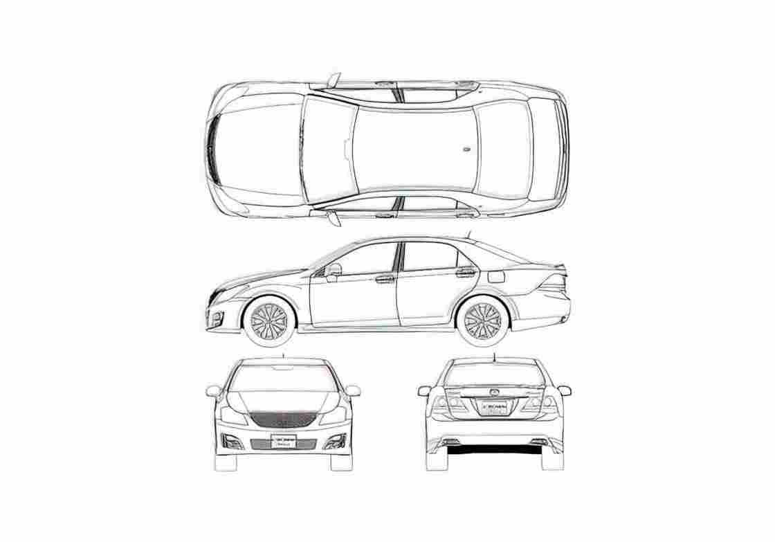 Blueprint Toyota Crown Athlete 35 GRS204 Sedan 2008 A4 Photo Print