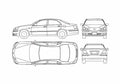 Blueprint Toyota Crown Majesta Sedan 2005 A4 Photo Print