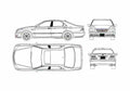 Blueprint Toyota Crown Royal Athlete Sedan 2002 A4 Photo Print