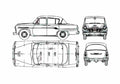 Blueprint Toyota Crown Sedan 1959 A4 Photo Print