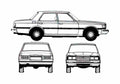 Blueprint Toyota Crown Sedan 1980 A4 Photo Print