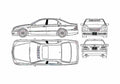 Blueprint Toyota Crown Sedan 2002 A4 Photo Print
