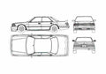 Blueprint Toyota Crown V8 Sedan 1987 A4 Photo Print