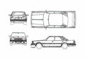 Blueprint Toyota Crown VII S120 20HT Royalsaloon GS121 Sedan 1983 A4 Photo Print