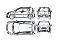 Blueprint Toyota Cypha Hatchback 2005 A4 Photo Print