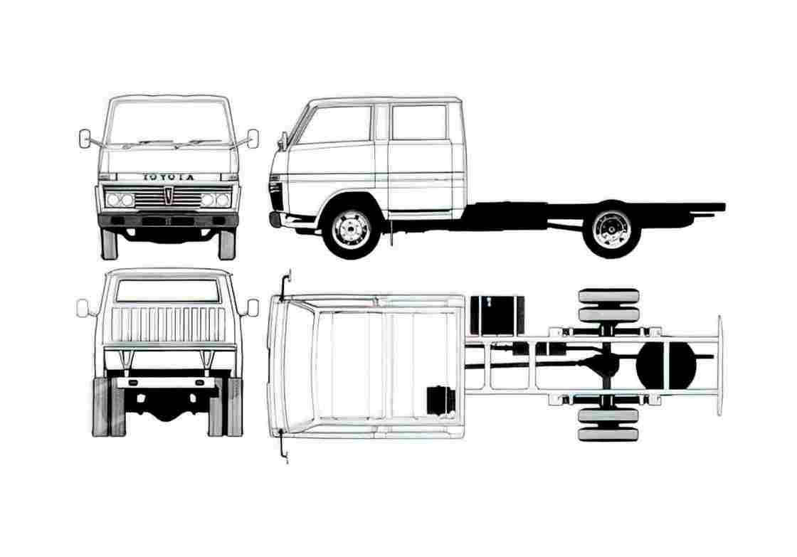 Blueprint Toyota Dyna DC Truck 1982 A4 Photo Print