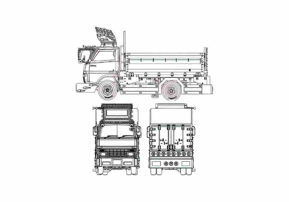Blueprint Toyota Dyna Truck A4 Photo Print