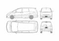 Blueprint Toyota Estima 30 Aeras Wagon 1999 A4 Photo Print