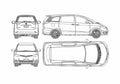 Blueprint Toyota Estima Aeras G package Minivan 2001 A4 Photo Print