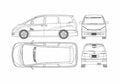 Blueprint Toyota Estima Aeras Zeus Minivan 1999 A4 Photo Print
