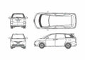 Blueprint Toyota Estima GX Deluxe Minivan 2006 A4 Photo Print