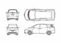 Blueprint Toyota Estima GX Minivan 2001 A4 Photo Print