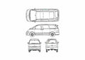 Blueprint Toyota Estima Minivan 1993 A4 Photo Print
