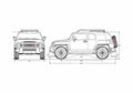 Blueprint Toyota FJ Cruiser SUV 2007 A4 Photo Print