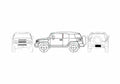 Blueprint Toyota FJ Cruiser SUV 2008 A4 Photo Print