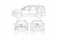 Blueprint Toyota Fortuner SUV 2005 A4 Photo Print