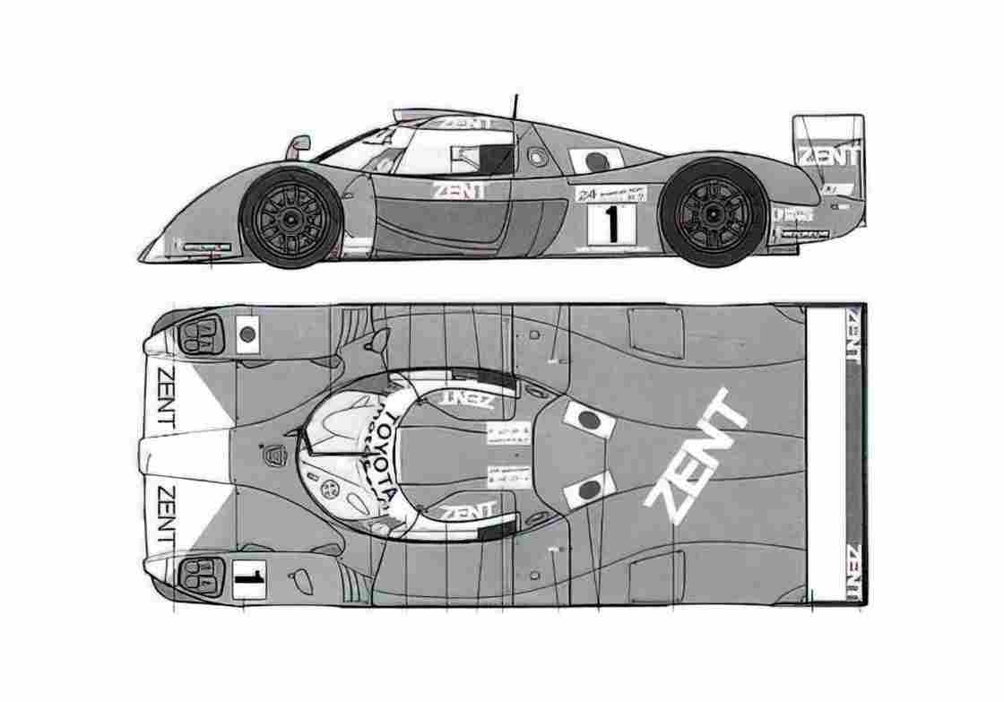 Blueprint Toyota GT One TS020 Coupe 1999 A4 Photo Print