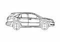 Blueprint Toyota Harier SUV 2005 A4 Photo Print