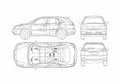Blueprint Toyota Harrier Lexus RX SUV 2005 A4 Photo Print