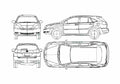 Blueprint Toyota Harrier SUV 2005 A4 Photo Print