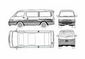 Blueprint Toyota Hiace Super Custom Minivan 2001 A4 Photo Print