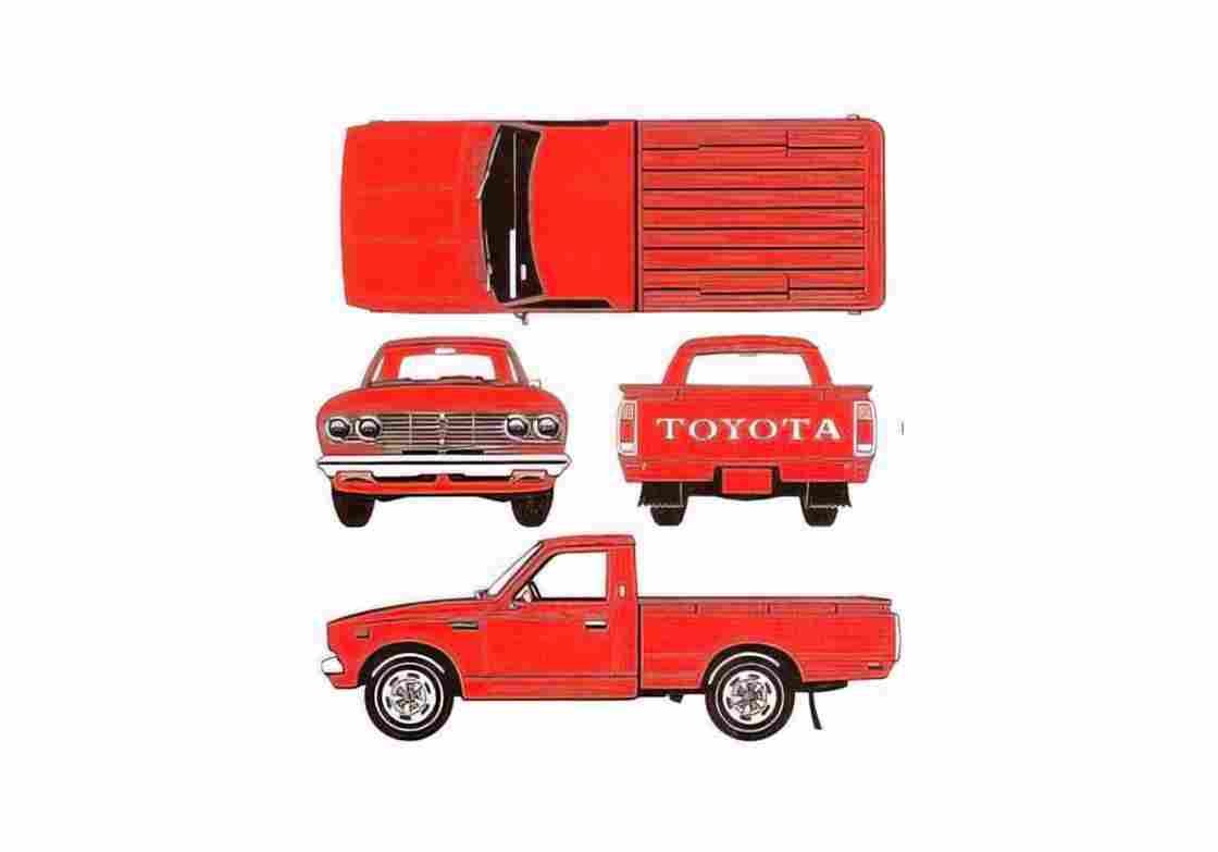 Blueprint Toyota Hilux Pick up 1976 A4 Photo Print