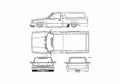 Blueprint Toyota Hilux V Lowrider Pick up 1988 A4 Photo Print