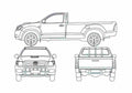 Blueprint Toyota Hilux VI Single Cab Pick up 2007 A4 Photo Print
