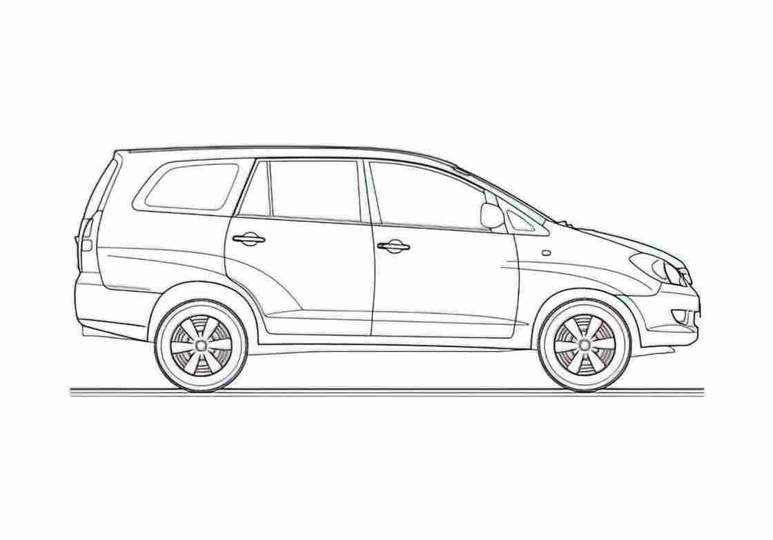 Blueprint Toyota Innova Microvan 2005 A4 Photo Print