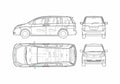 Blueprint Toyota Isis Minivan 2005 A4 Photo Print