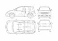 Blueprint Toyota Ist Hatchback 2006 A4 Photo Print