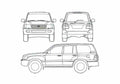 Blueprint Toyota Land Cruiser 100 SUV 2007 A4 Photo Print