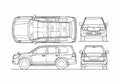 Blueprint Toyota Land Cruiser 200 Amazon SUV 2008 A4 Photo Print