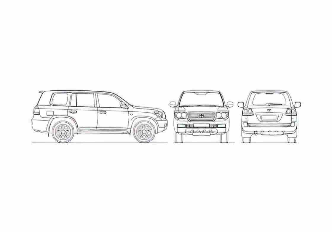 Blueprint Toyota Land Cruiser 200 V8 Amazon SUV 2008 A4 Photo Print