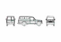 Blueprint Toyota Land Cruiser 70 Wagon 1986 A4 Photo Print