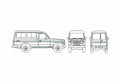 Blueprint Toyota Land Cruiser 72 Wagon 1986 A4 Photo Print