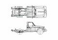 Blueprint Toyota Land Cruiser 75 Truck 1996 A4 Photo Print